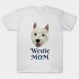 Womens Westie Mom Smiling West Highland Terrier T-Shirt